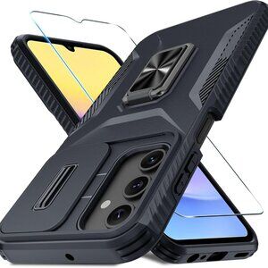 Samsung Galaxy A25, 5G Phone Case Black Kickstand Lens Protector Magnetic